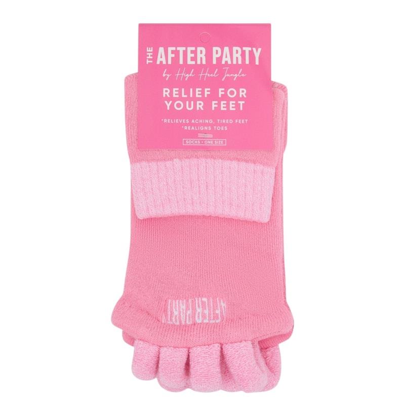 HIGH HEEL JUNGLE The After Party Premium Cotton Toe and Foot Alignment Socks - Pink-Auzzi Store