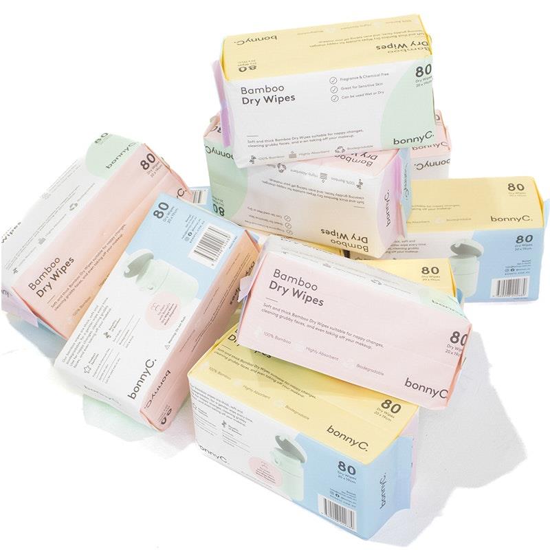 bonnyC Ultimate Wipes Box - 24 Pack of Bamboo Dry Wipes