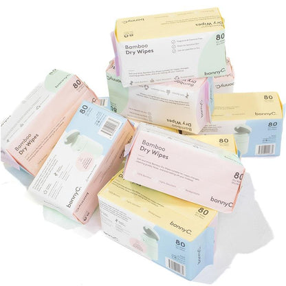bonnyC Ultimate Wipes Box - 24 Pack of Bamboo Dry Wipes