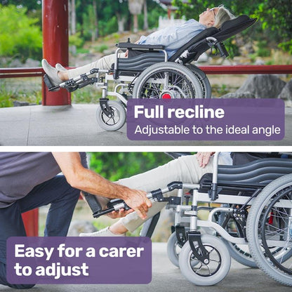 Equipmed Power Electric Wheelchair - XL Wide Bariatric Chair with Recline Adjustment