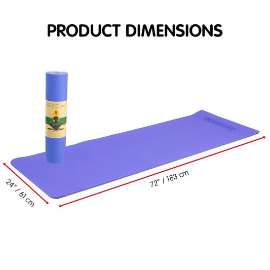 Powertrain TPE Pilates Yoga Mat - 8mm Light Purple