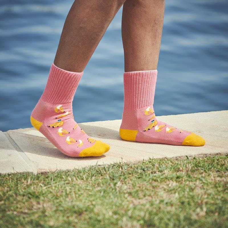 Glucology 6 Pack Fun Patterned Socks - Bananas, Avocado & Eggs (Large)