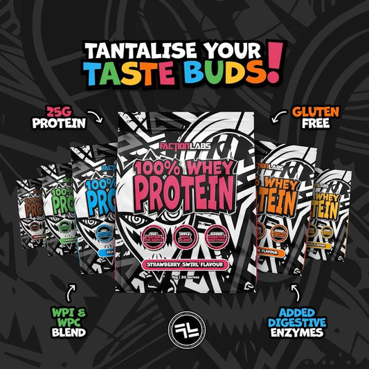 Faction Labs 100% Whey Protein - 30 Serves Strawberry Swirl-Auzzi Store