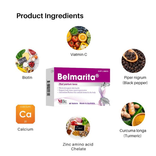 Max Biocare Belmarita 60 Tablets - Post-Partum Tonic with Curcumin