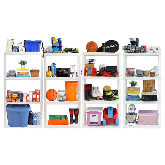 Oskar 4-Tier Heavy Duty Storage Shelf - Holds 180kg White-Auzzi Store