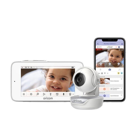 Oricom 5” Smart HD Touchscreen Premium Nursery Baby Monitor & Duck Digital Bath Room Thermometer Bundle-Auzzi Store