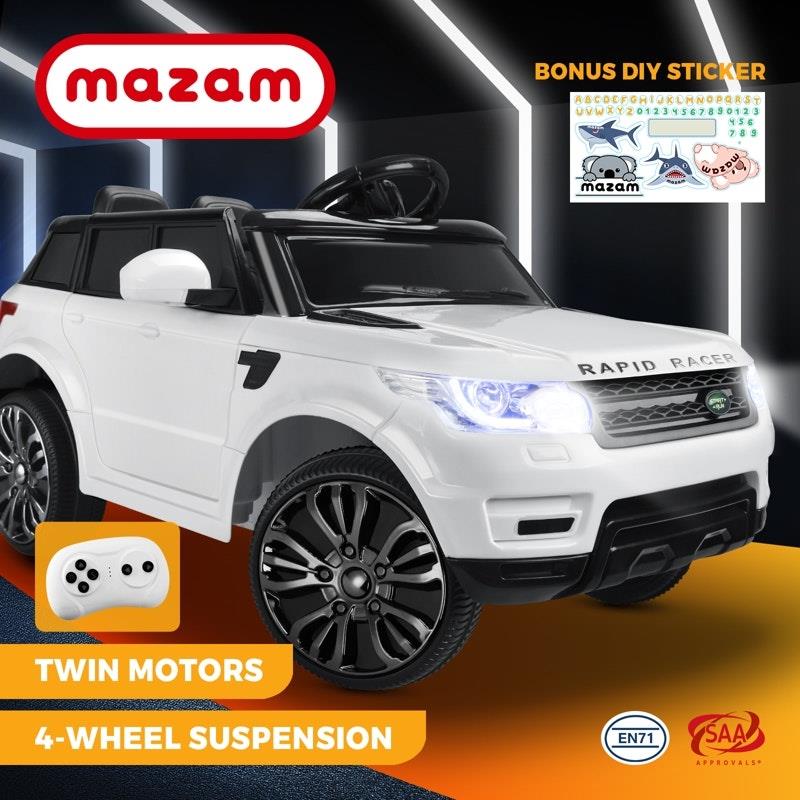 Mazam Kids Ride On Car - 12V Electric Remote Control Vehicle - White
