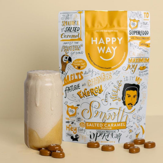 Happy Way Smooth Operator Salted Caramel Vegan Protein Powder 500g - Delicious Nutrient Boost-Auzzi Store