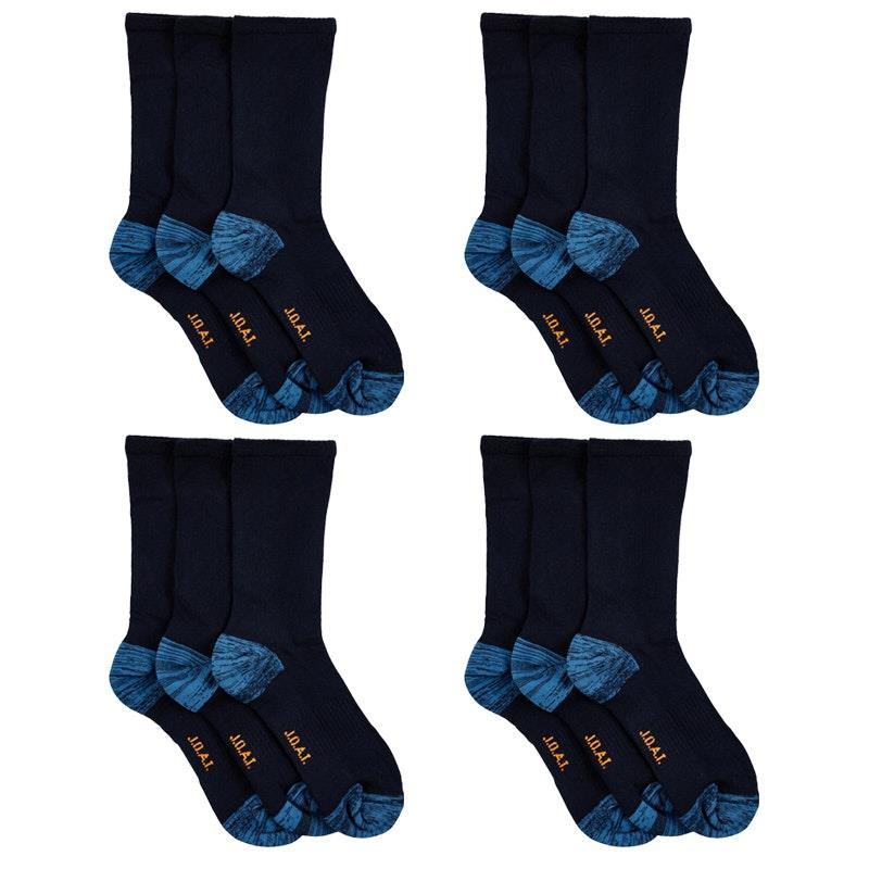 Jack of All Trades Men's Top to Toe Comfort Socks - Navy (12 Pairs, Size 11-14)-Auzzi Store