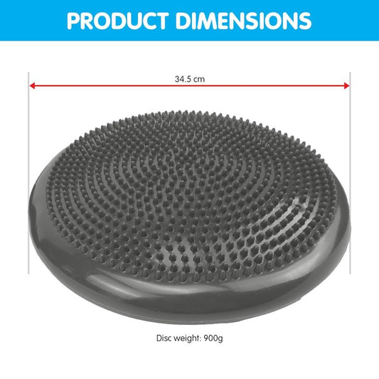 Powertrain 34.5cm Yoga Stability Disc - Home Gym Pilates Balance Trainer in Grey - Auzzistore