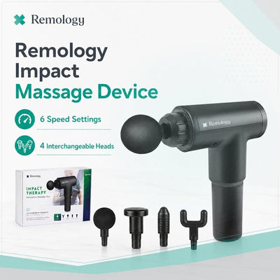 Remology Impact Therapy Percussive Massager - 4 Heads Included