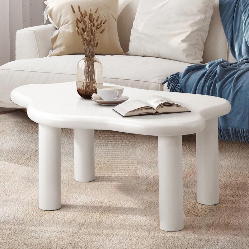 Oikiture Irregular White Coffee Table - Unique Sofa & Cafe Desk