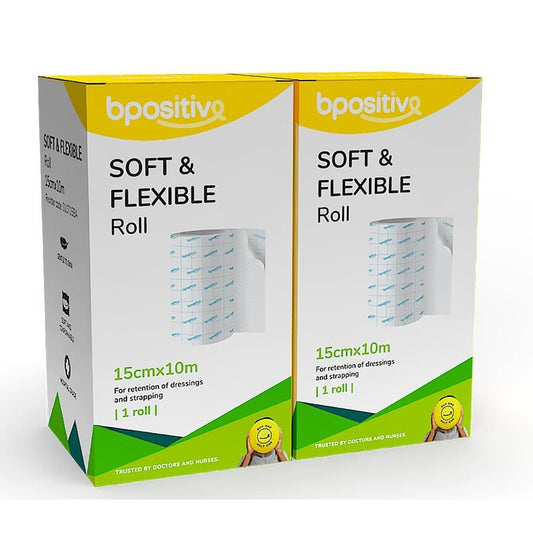 bpositive Soft & Flexible Medical Roll 15cm x 10m - 2 Pack