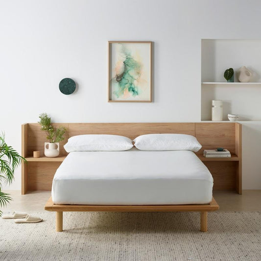 Staydry Waterproof Bamboo Fitted Sheet - Double, White