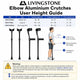 Livingstone Adjustable Aluminium Elbow Crutches - 125-134.5cm - 1  Pair – view 2 - Auzzistore