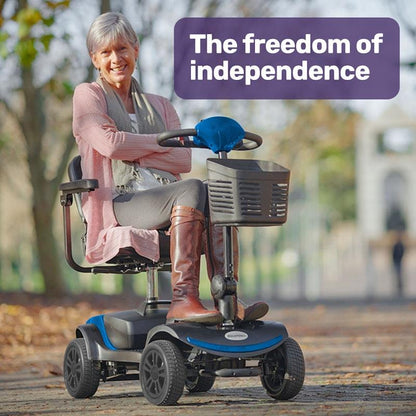 Equipmed SmartRider Folding Electric Mobility Scooter - Black & Blue