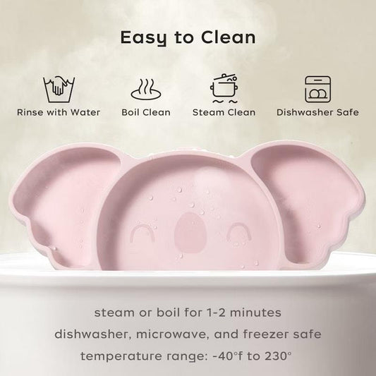 Bc Babycare Koala Silicone Divided Plate Set Blue - Fun & Functional
