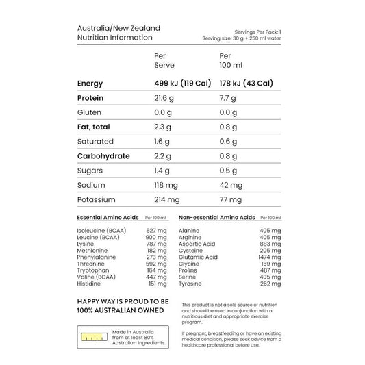 Happy Way Choc Peanut Butter Whey Protein Powder 500g - Satisfy Your Cravings