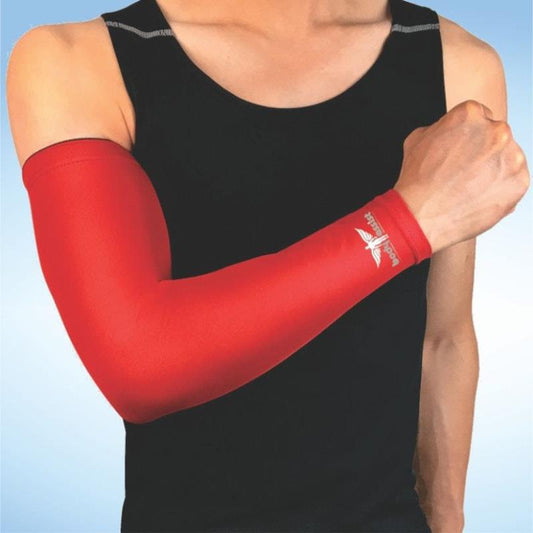 BodyAssist Compression Arm Sleeve Red LARGE (2 PACK) - Elevate Your Game – view 2 - Auzzistore