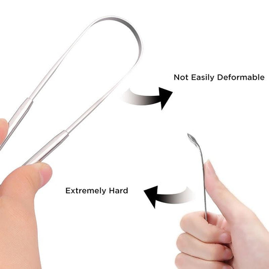 Caremax 3-Piece Stainless Steel Tongue Scraper Set with Case-Auzzi Store
