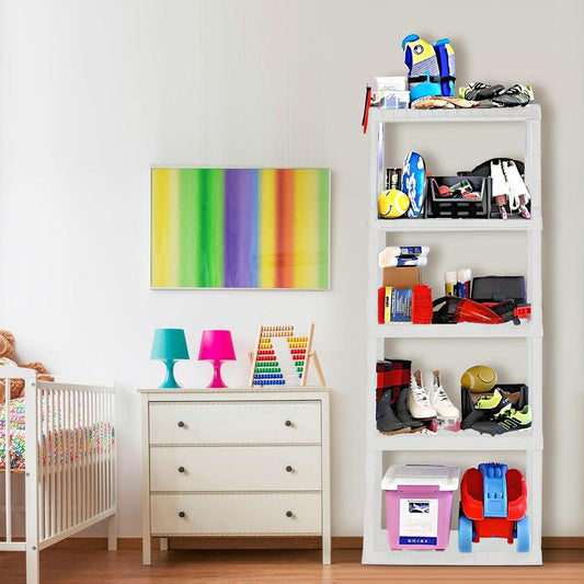 Oskar 5-Tier Heavy Duty Storage Shelf - Holds 340kg White-Auzzi Store