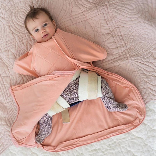 Baby Loves Sleep - 2.5 TOG Winter - Sleepy Hugs Extra-Wide Sack Warm - Peach Pink 0-3M - Auzzistore