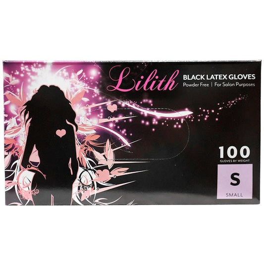 Lilith Salon Powder-Free Black Latex Gloves - Small (100 Pieces/Box)-Auzzi Store