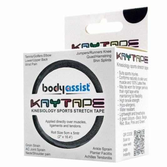 BodyAssist Kaytape Sports-Stretch Tape x 2 Rolls - Black