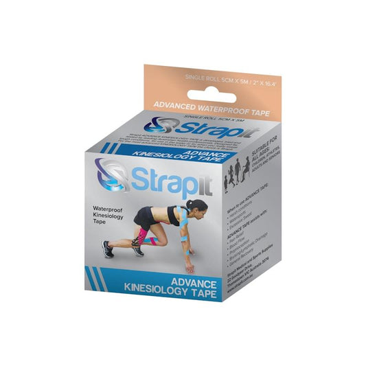 Strapit Advance Waterproof Kinesiology Tape 5cm x 5M - Tan 2 Pack