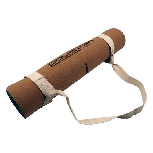 Powertrain Cork Yoga Mat with Carry Straps - Eco-Friendly Fitness Essential