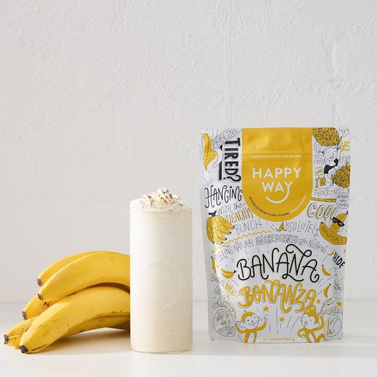 Happy Way Banana Bonanza Whey Protein Powder - 500g-Auzzi Store