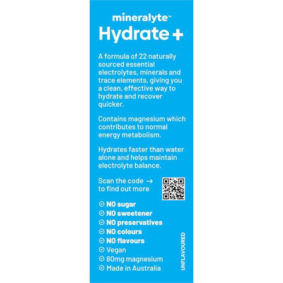 Mineralyte Hydrate+ Rapid Hydration Drops Unflavoured 125ml (124 serves) 2Pack