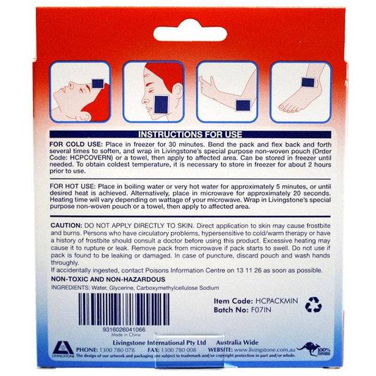 Livingstone Hot and Cold Pack - 10 x 12 cm (65g, Clear, 1 Piece)-Auzzi Store