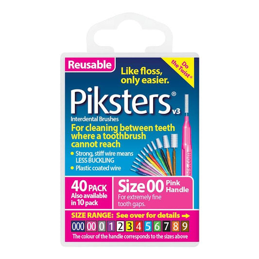 Piksters Interdental Brushes Pink Size 00 40pk - Effective Plaque Removal