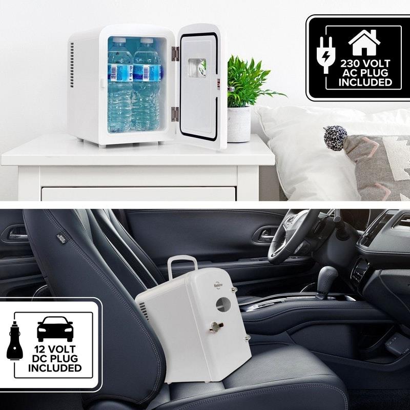 Koolatron Portable Mini Fridge White 4 Litre - Stylish & Versatile