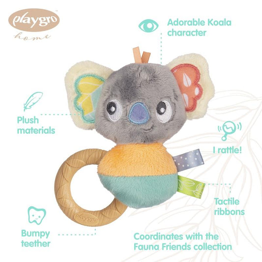 Playgro Fauna Friends Koala Ring Rattle - Perfect for Baby's Exploration-Auzzi Store