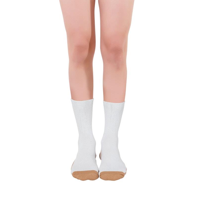 Glucology Copper-Based Loose Top Classic Socks - 2 Pairs White Small