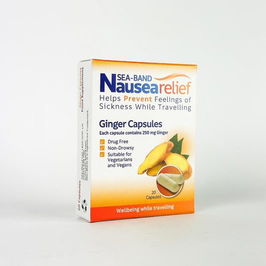 Sea-Band Nausea Relief Ginger Capsules - 2500mg, 10 Capsules-Auzzi Store