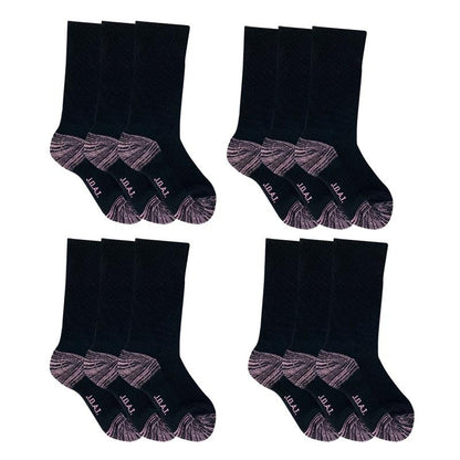 Jack of All Trades 12 Pairs of Women's Top to Toe Comfort Socks - Black Size 5-10-Auzzi Store