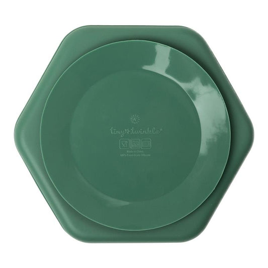 Tiny Twinkle Silicone Suction Plate - Olive Green