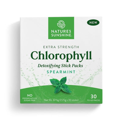 Nature's Sunshine Chlorophyll 30 Stick Packs, Extra Strength Spearmint