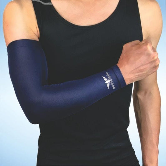 BodyAssist Compression Arm Sleeve Navy Blue LARGE (2 PACK) Bundle – view 2 - Auzzistore
