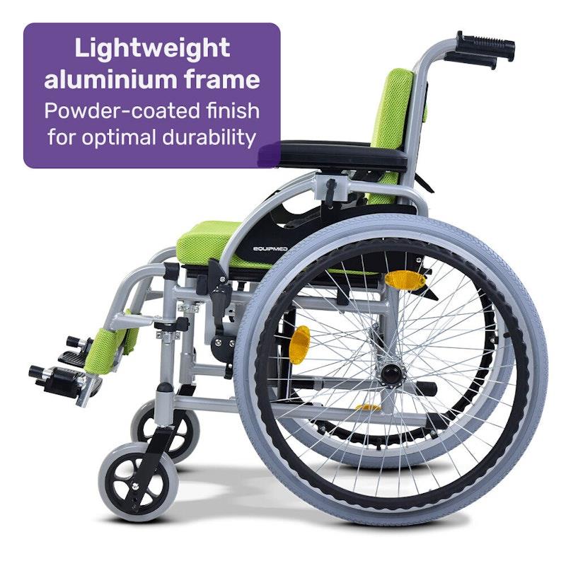 Equipmed Kids Premium Paediatric Wheelchair - Lightweight Aluminium Green-Auzzi Store