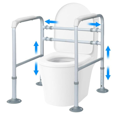 Equipmed Over Toilet Support Frame - Safety Grab Rail Aid (125Kg Max Capacity)