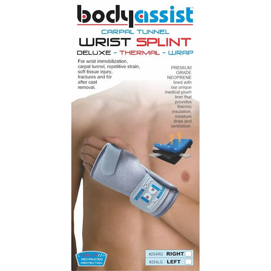 BodyAssist Thermal Carpal Tunnel Wrist Splint - Left Hand (Grey)