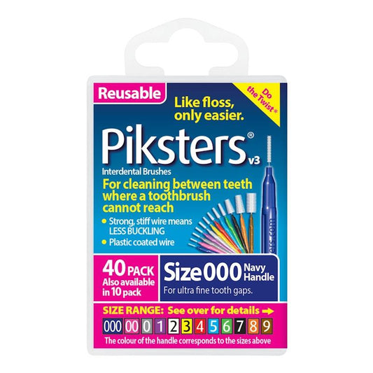 Piksters Interdental Brushes Navy Size 000 - 40 Pack