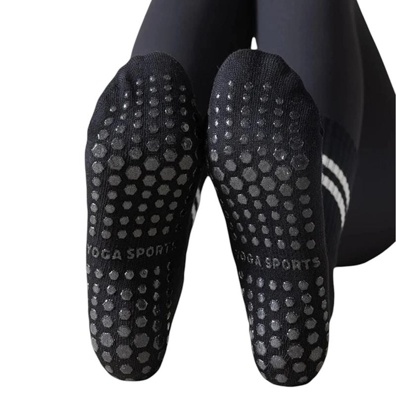 High Heel Jungle Varsity Premium Combed Cotton Full Grip Pilates/Yoga Socks - Black & White Bundle-Auzzi Store