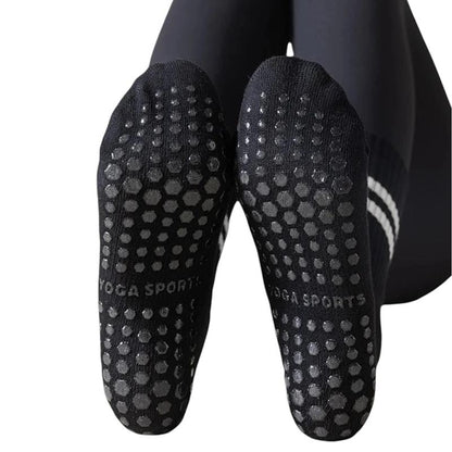 High Heel Jungle Varsity Premium Combed Cotton Full Grip Pilates/Yoga Socks - Black & White Bundle-Auzzi Store