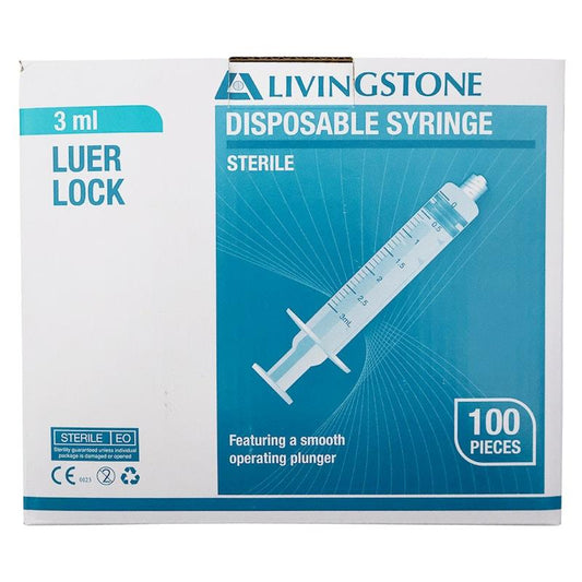 Livingstone 3ml Luer Lock Tip Syringe - 100 Pieces/Box - Auzzistore