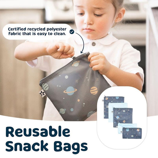 Tiny Twinkle Snack Bags - 5 Pack (Pink & Beige Checkers)
